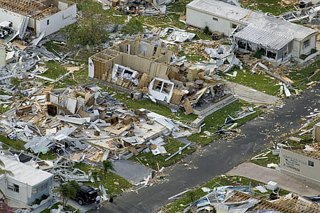 aerial view of broken houses thumbnail