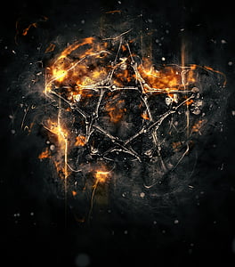 engrave star with fire digital wallpaper thumbnail