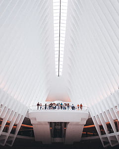 people standing on white concrete elevated building in room thumbnail