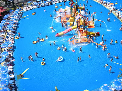 aerial photography of people in swimming pool thumbnail