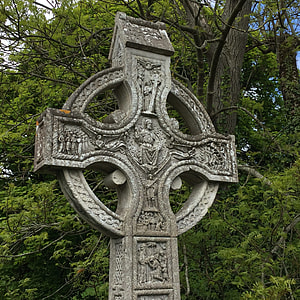 Celtic cross near tree thumbnail