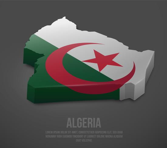 Vector Algeria 3d Map With Flag Svg Ai File Free Graphics Uihere