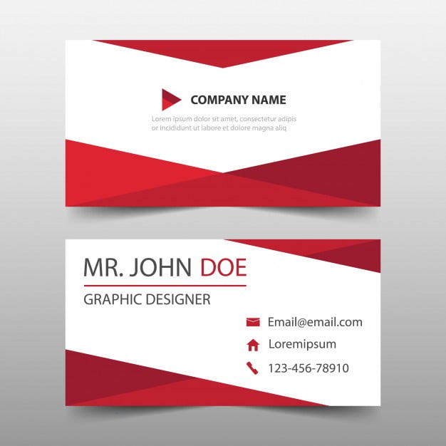 Red Triangle Corporate Business Card Template Eps File Free Business Card Template Eps File