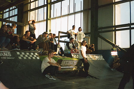 Group of People Gathering on Building thumbnail