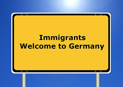 immigrants welcome to Germany signage illustration thumbnail