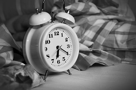 grey scale photo of alarm clock thumbnail
