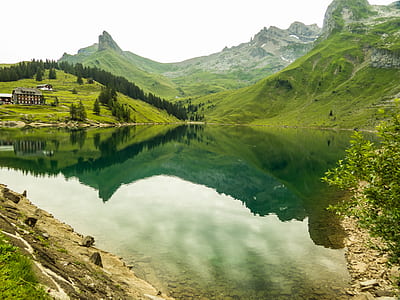 lake surrounded by mountains thumbnail