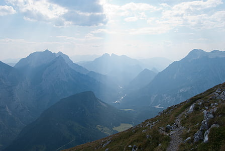 mountain under white clouds thumbnail
