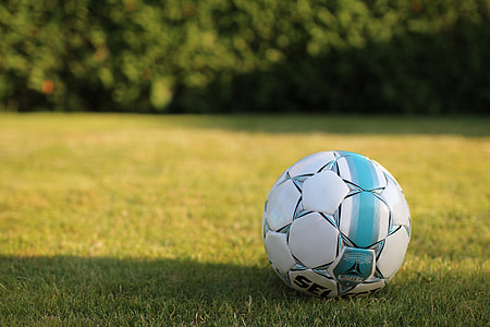 Soccer ball in grass thumbnail