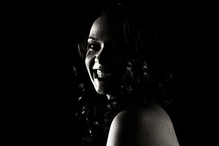 grayscale photo of woman thumbnail