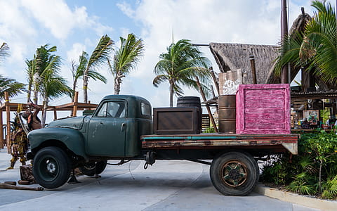 vintage green single cab truck thumbnail
