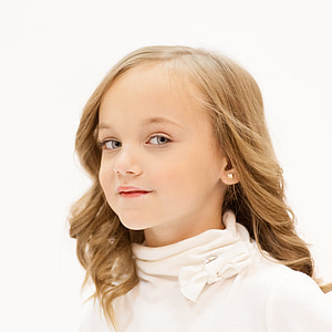 girl's white turtle neck top thumbnail