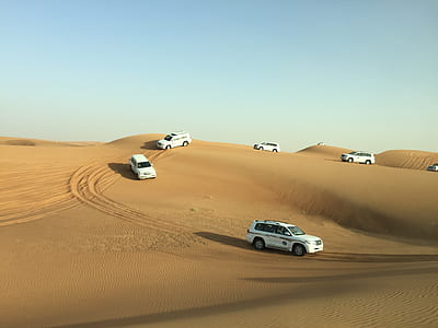 white cars rallying on desert thumbnail