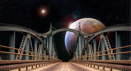 grey and brown bridge during nighttime thumbnail