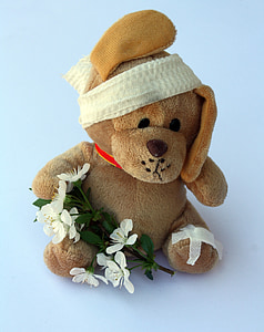 brown bear with flowers plush toy thumbnail