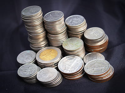 Silver Round Coins Stock thumbnail