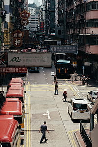 people walking around city streets with assorted-color vehicles thumbnail