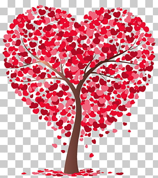 Tree, Heart Tree Transparent , pink and red heart tree illustration PNG clipart
