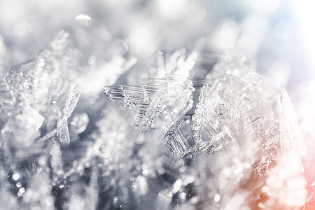 Frozen Snowflakes Winter Hoarfrost Crystals Close Up thumbnail