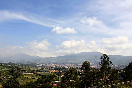 Aerial View of City and Mountain at Distance thumbnail