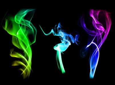 green, blue, and purple smokes thumbnail