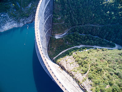 bird's eye view of gray dam thumbnail