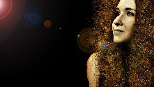 woman face with dust effects graphic art thumbnail
