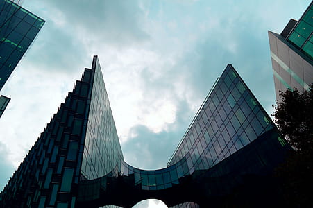 sky, clouds, buildings, glass thumbnail