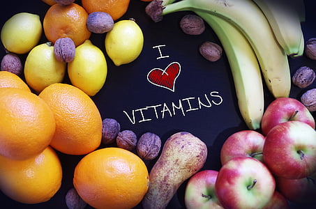 i love vitamins text surrounded by assorted fruits thumbnail