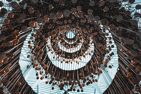 worm's eye view photography of ceiling art thumbnail