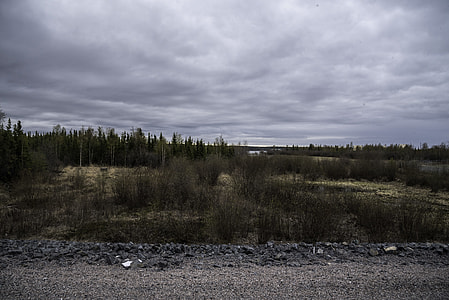 Heavy Clouds over the swampy landscape and forest near Dettah thumbnail