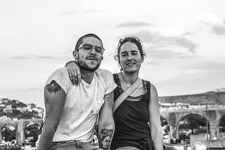 Grayscale Photograph of Man and Woman thumbnail