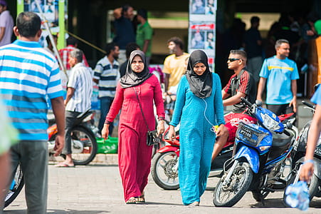 Two Women Walking on Street thumbnail