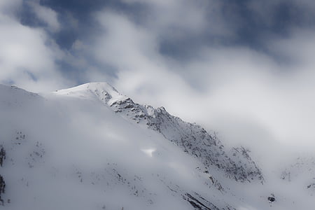 snow covered mountain with cloudy sky thumbnail