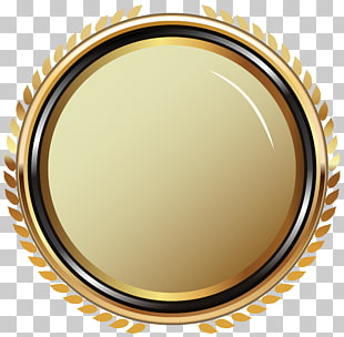 Badge , Gold Oval Badge Transparent , round yellow log o PNG clipart