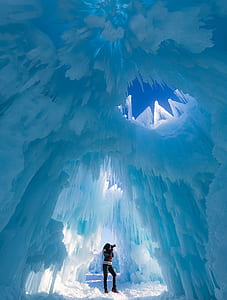 woman inside of ice castle thumbnail