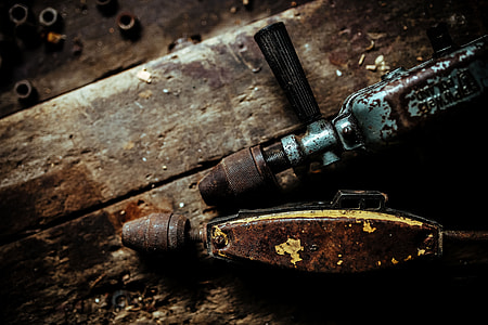 Tools, nails and bolts in a workshop thumbnail