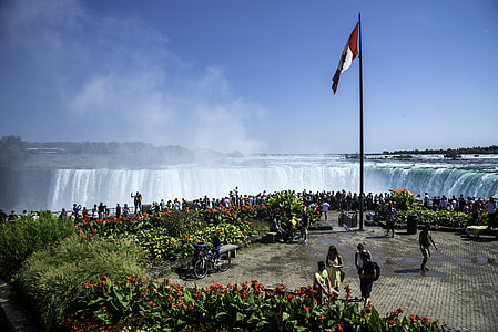 Niagara Falls view from Elementz Restaurant in Ontario, Canada thumbnail