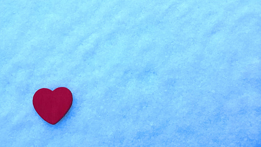 red heart on blue surface thumbnail