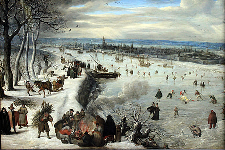 Antwerp in 1590 with the Frozen Scheldt in Belgium thumbnail