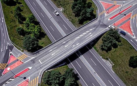 aerial view of gray road thumbnail