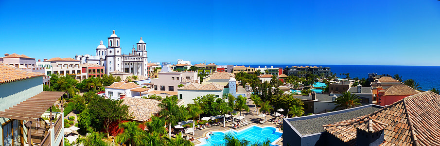fish-eye high-angle photography of buildings and resorts thumbnail