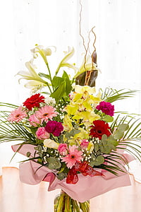 yellow and purple flower bouquet thumbnail