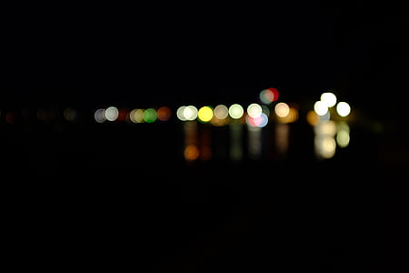 dark, black, lights, bokeh, night, defocused thumbnail