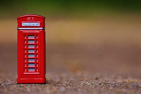 Red Telephone Booth Miniature Focus Photo thumbnail