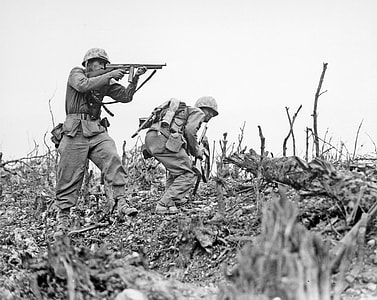  U.S. Marine from the 2nd Battalion,1st Marines on Wana Ridge, Okinawa thumbnail