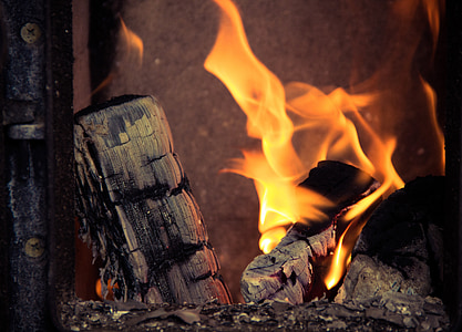 wood charcoal with flame thumbnail