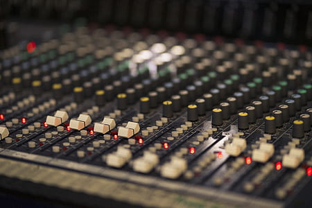 selective focus photography of mixing console thumbnail