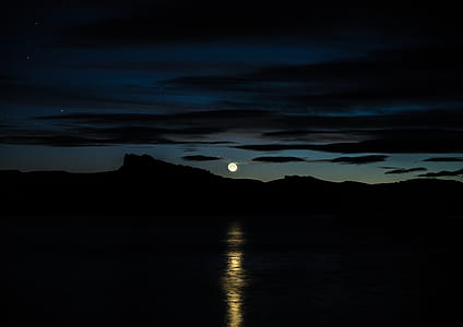 full moon near body of water during night time thumbnail