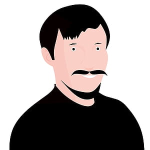 Avatar portrait of man with facial hair. thumbnail
